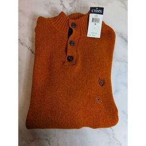 Chaps Men's Mock-Neck Sweater‎ Medium Burnt  Orange In Color New With Tags